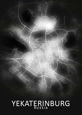 Yekaterinburg LED Glow Map