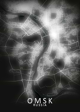 Omsk LED Glow City Map