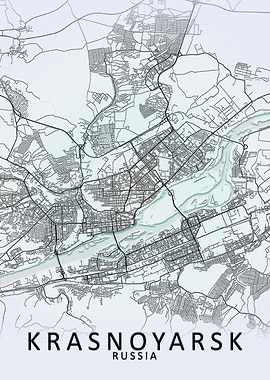 Krasnoyarsk White City Map