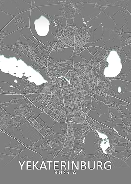 Yekaterinburg Grey CityMap