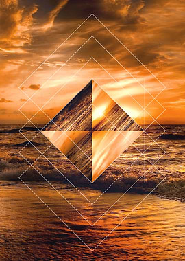 Ocean Sunset Geometric
