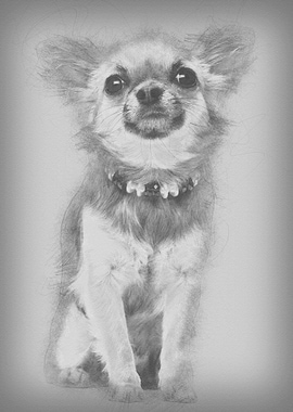 Chihuahua sitting and look
