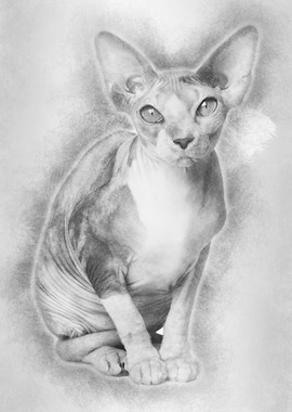 Sphynx cat 1 year old sitt