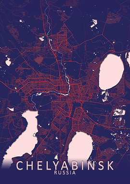 Chelyabinsk Blue City Map