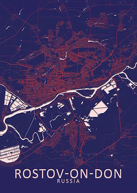 Rostovon Don Blue City Map