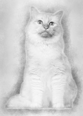Portrait of Birman cat sit