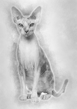 Sphynx cat 1 year old sitt