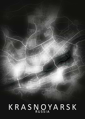 Krasnoyarsk LED Glow Map