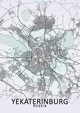 Yekaterinburg White Map