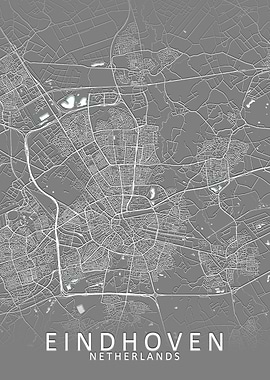 Eindhoven Grey City Map