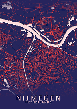 Nijmegen Blue City Map