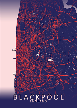Blackpool Blue City Map