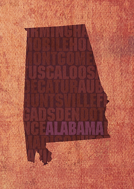 Alabama State Words Map