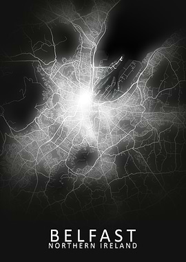 Belfast LED Glow City Map