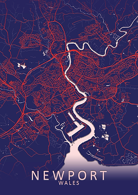 Newport Blue City Map