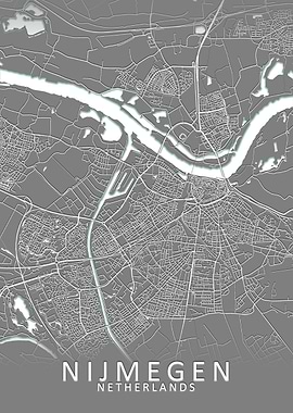 Nijmegen Grey City Map