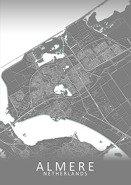Almere Grey City Map