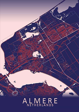 Almere Blue City Map