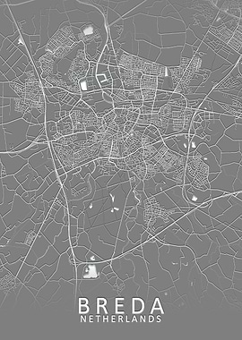 Breda Grey City Map