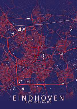 Eindhoven Blue City Map