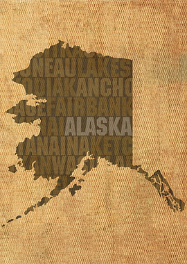 Alaska State Words Map