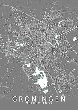 Groningen Grey City Map