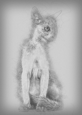 Kitten Lykoi cat 3 months