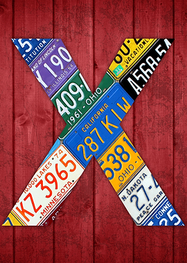 License Plate Letter X