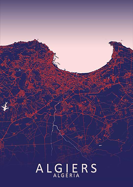 Algiers Blue City Map