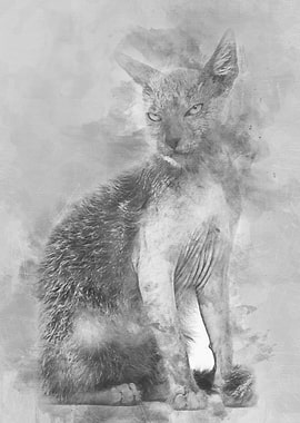 Kitten Lykoi cat 3 months