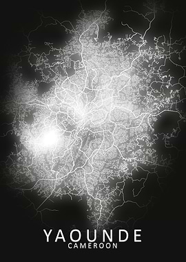 Yaounde LED Glow City Map