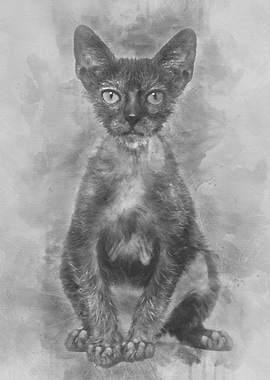 Kitten Lykoi cat 3 months