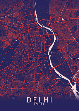 Delhi Blue City Map