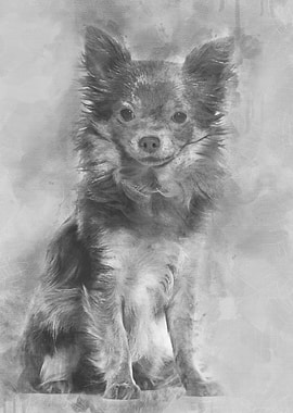 Mixed breed dog sitting ag