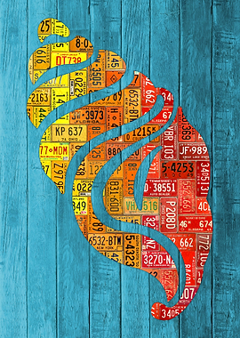 Seashell License Plate Art