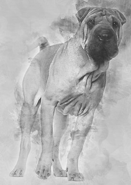 Shar Pei puppy 6 months ol