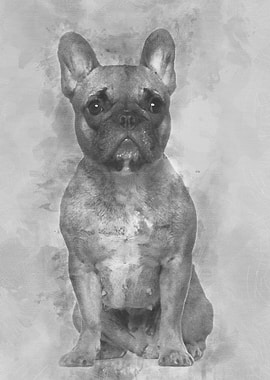 French Bulldog sitting aga