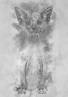 Kitten Lykoi cat 7 weeks o