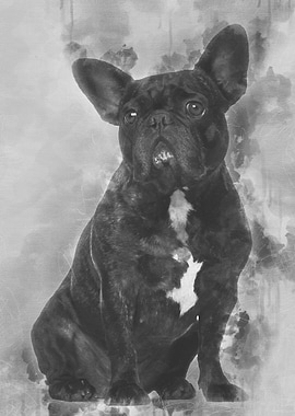 French Bulldog sitting aga