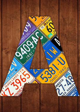 License Plate Letter A