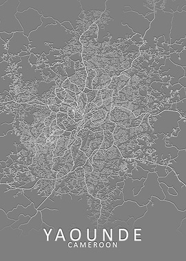 Yaounde Grey City Map