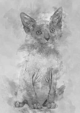 Kitten Lykoi cat 7 weeks o