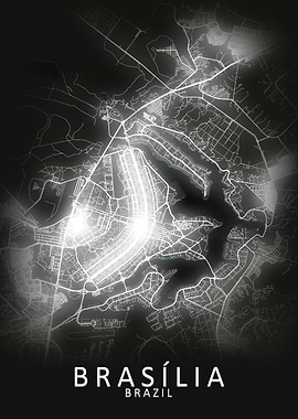 Brasilia LED Glow City Map