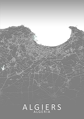 Algiers Grey City Map