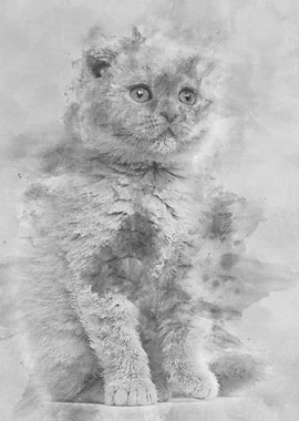 Scottish Fold Kitten sitti