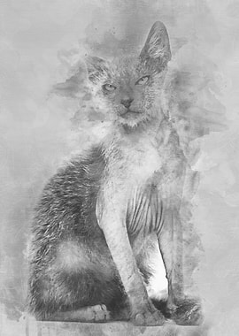 Kitten Lykoi cat 3 months