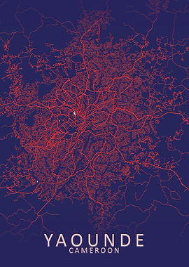 Yaounde Blue City Map