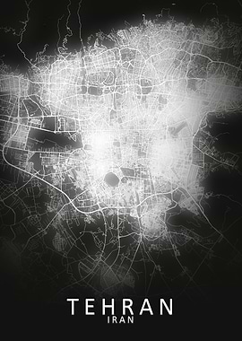 Tehran LED Glow City Map
