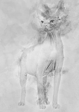 Sphynx 4 years old against