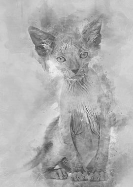 Kitten Lykoi cat 7 weeks o